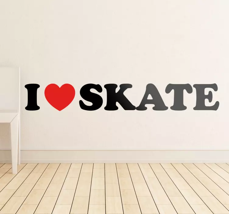 Sticker decorativo I love skate - TenStickers