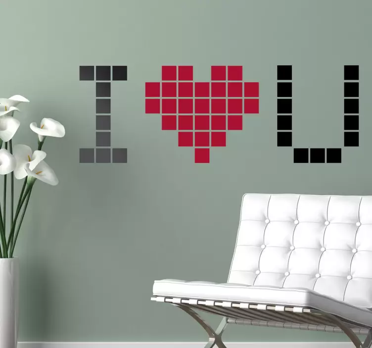 Sticker decorativo I love U 8bit - TenStickers
