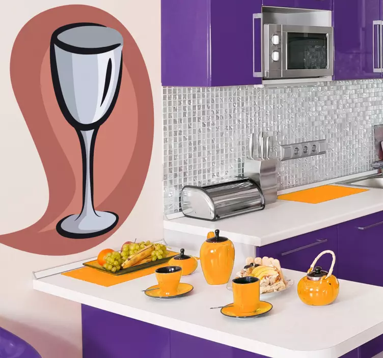 Sticker decorativo icona calice di vino - TenStickers