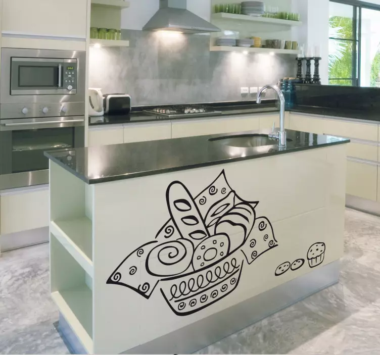 Sticker decorativo illustrazione cesta del pane - TenStickers