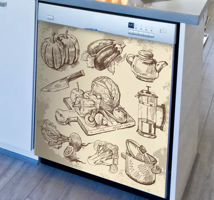 Sticker decorativo illustrazione cucina - TenStickers