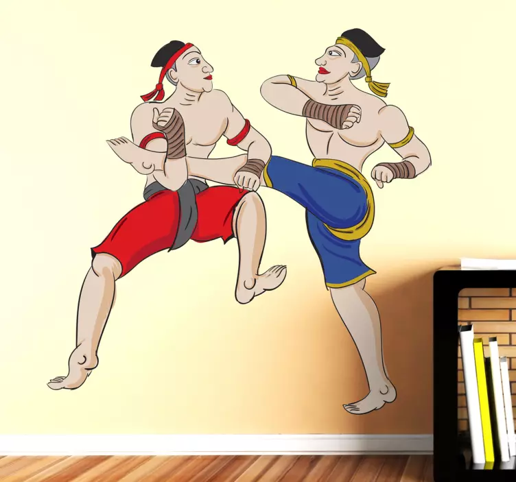 Sticker decorativo illustrazione kick boxing - TenStickers