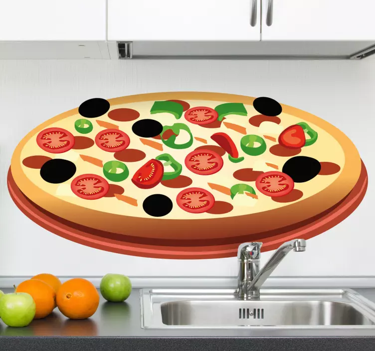 Adesivo cucina illustrazione pizza - TenStickers