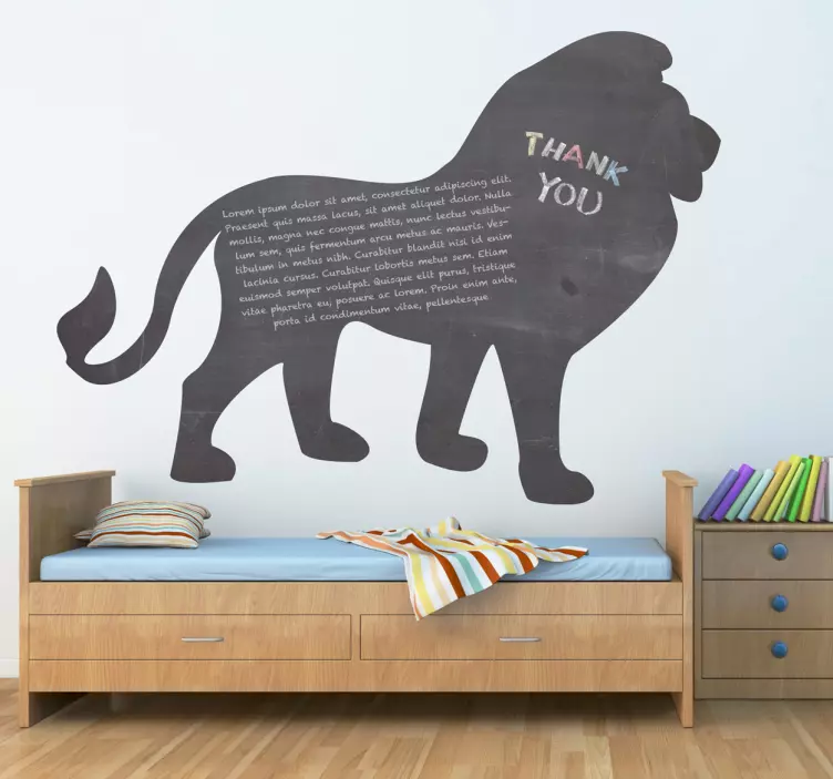 Sticker decorativo lavagna silhouette leone - TenStickers