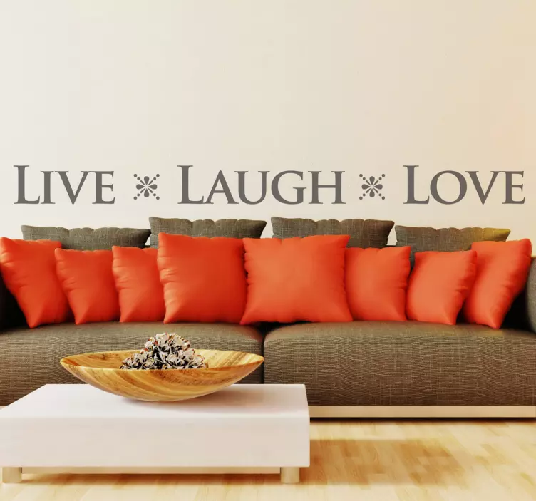 Sticker decorativo live laugh love - TenStickers