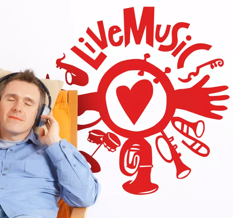 Sticker decorativo live music - TenStickers