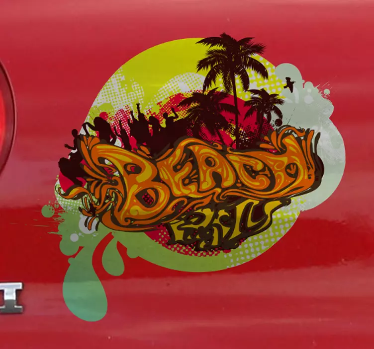 Sticker decorativo logo beach party - TenStickers