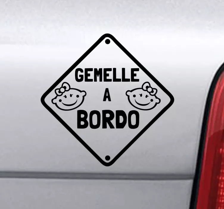 Sticker decorativo logo gemelle a bordo - TenStickers