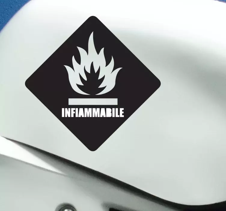 Sticker decorativo logo infiammabile 2 - TenStickers
