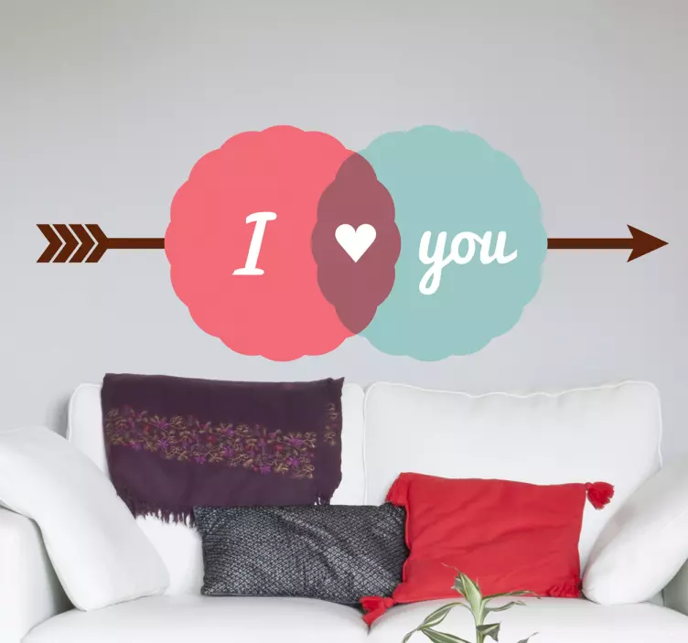 Sticker decorativo love you retrò - TenStickers
