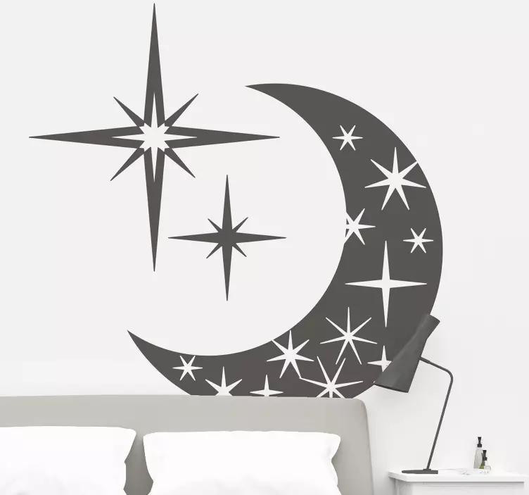 Sticker decorativo luna e stelle - TenStickers