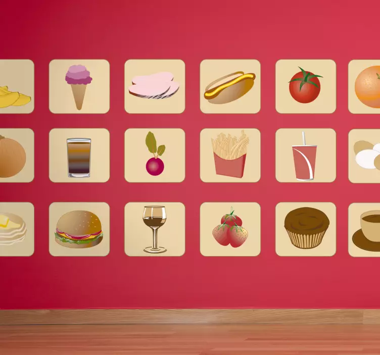 Sticker decorativo misto alimenti - TenStickers