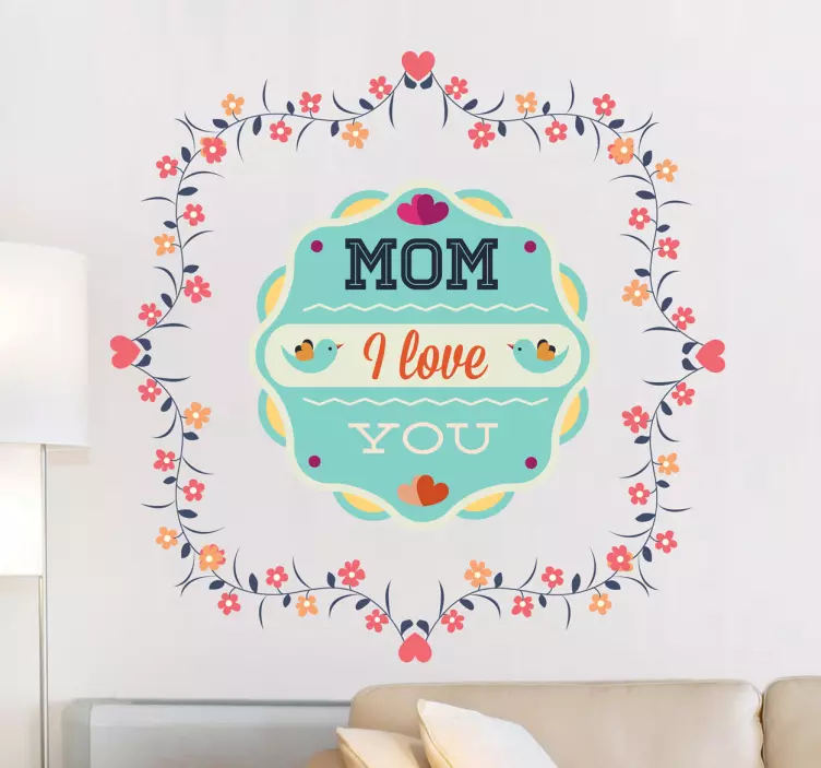 Sticker decorativo mom I love you - TenStickers