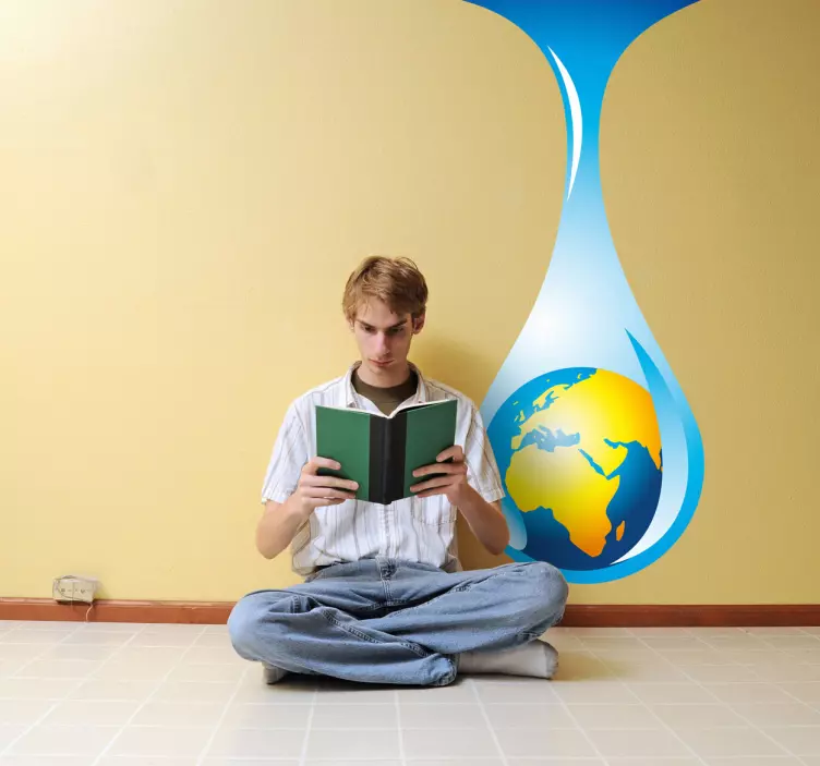 Sticker decorativo mondo in una goccia - TenStickers