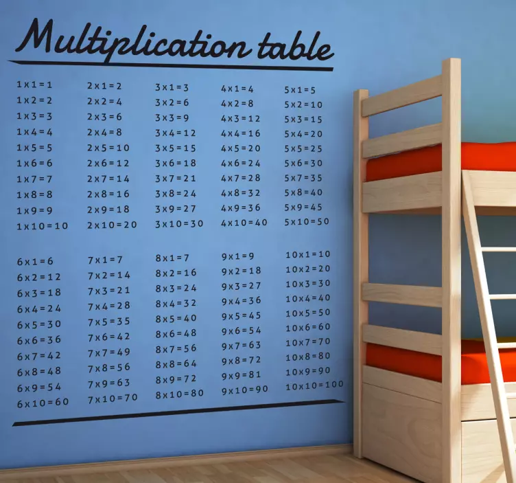 Sticker decorativo multiplication table - TenStickers