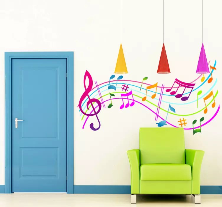 Sticker decorativo musica a colori - TenStickers