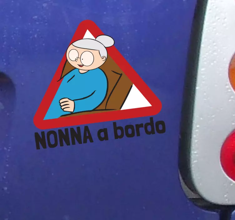 Sticker decorativo nonna a bordo - TenStickers