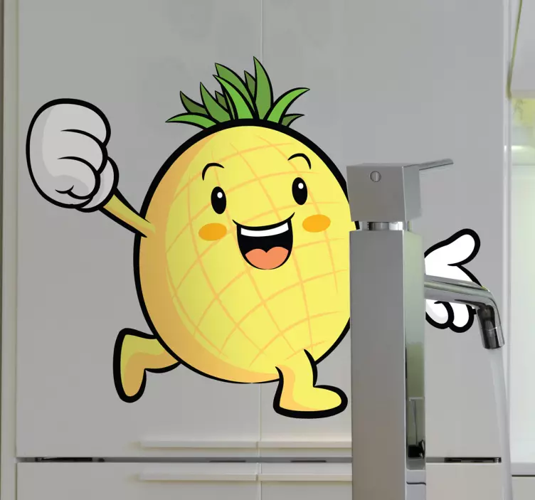 Sticker decorativo omino ananas - TenStickers
