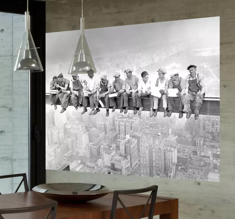 Sticker decorativo operai grattacielo - TenStickers