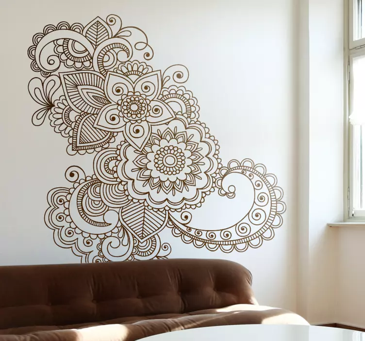 Sticker decorativo ornamento floreale - TenStickers