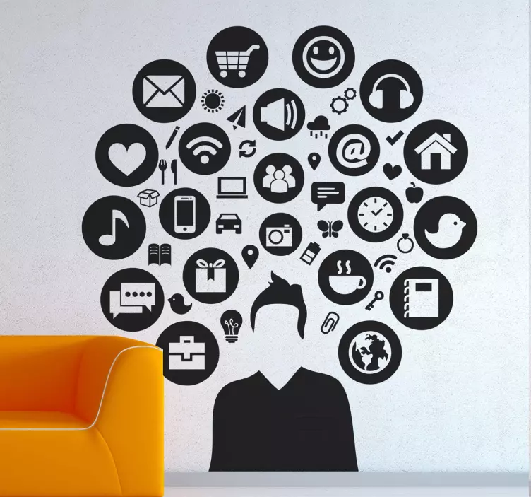 Sticker decorativo pensieri multimediali - TenStickers