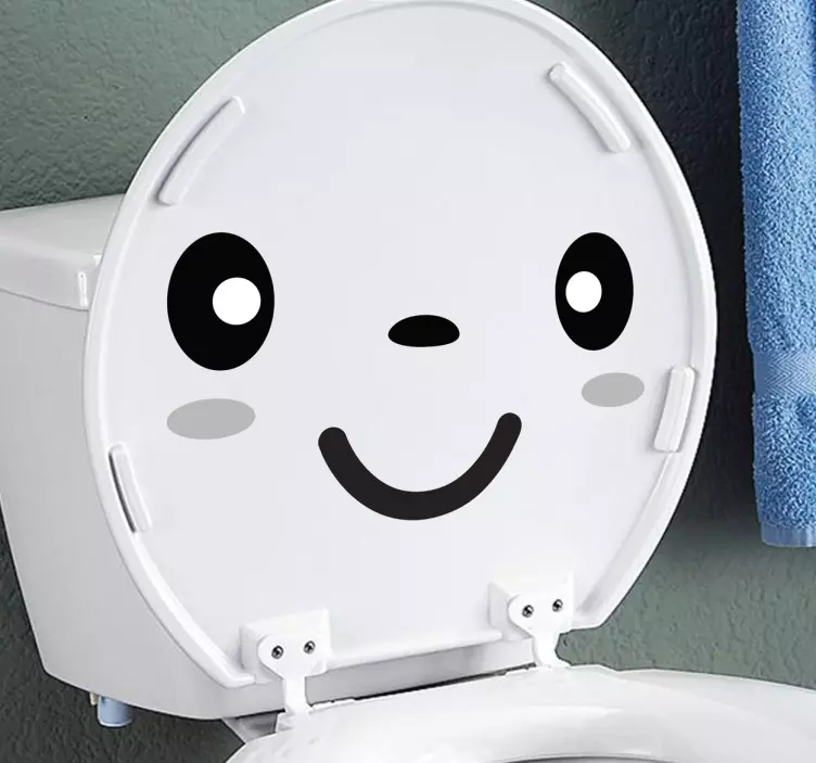 Sticker decorativo per bagno viso sorridente - TenStickers