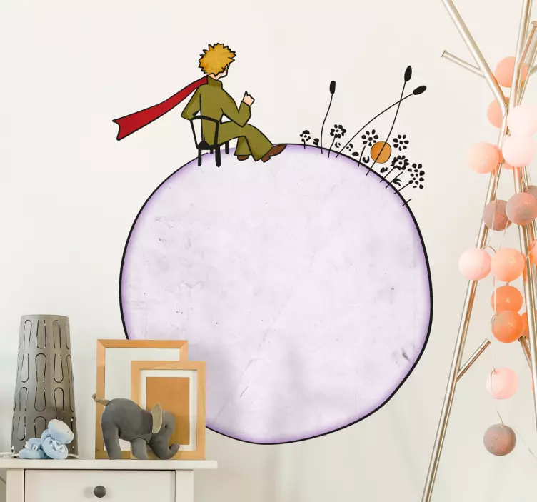 Sticker decorativo Piccolo Principe e Pianeta - TenStickers