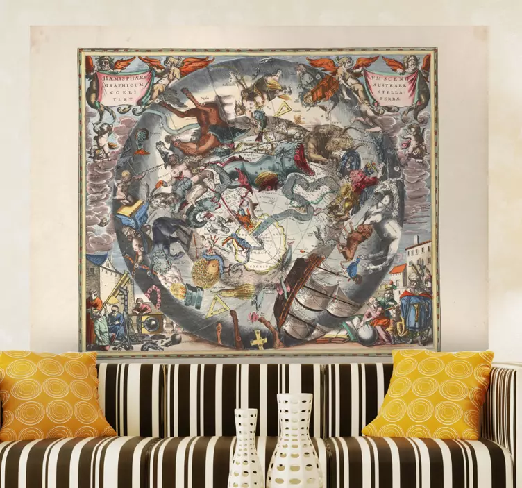 Sticker decorativo planisfero antico - TenStickers