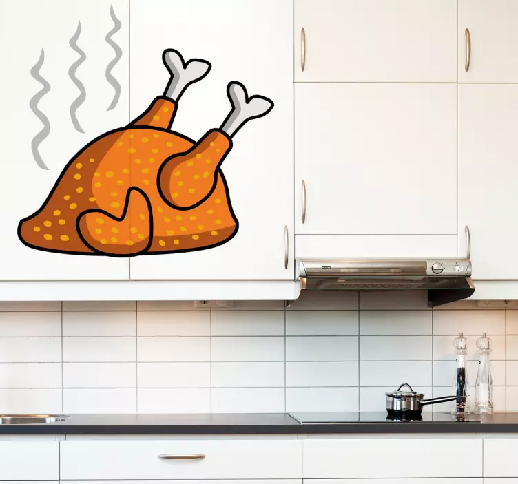 Sticker decorativo pollo arrosto - TenStickers