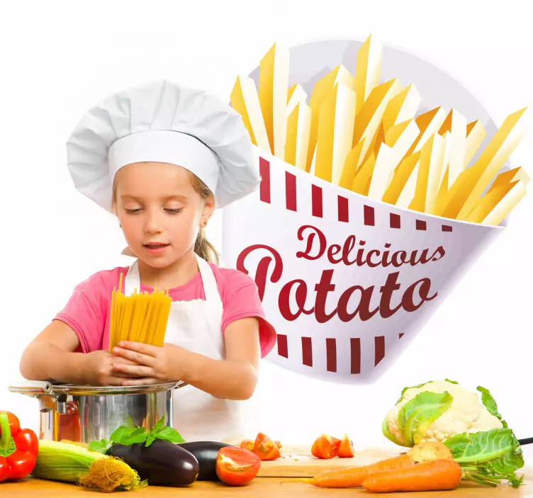 Sticker decorativo porzione patate fritte - TenStickers