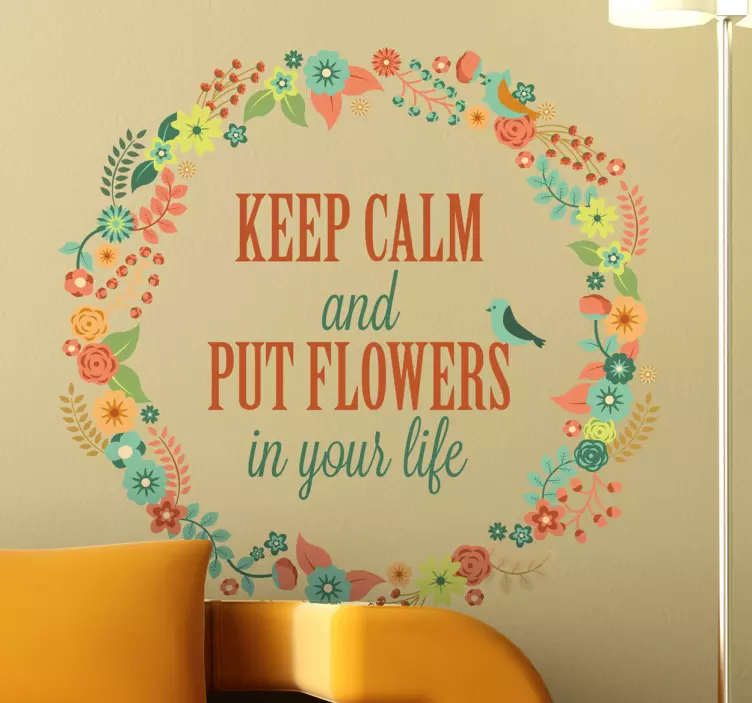Sticker decorativo put flowers in life - TenStickers