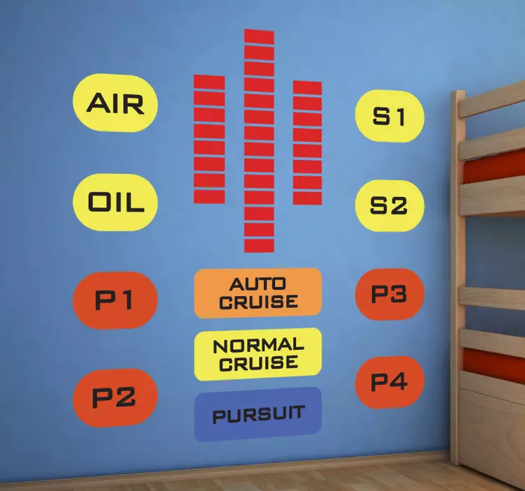 Sticker decorativo quadro comandi KITT - TenStickers