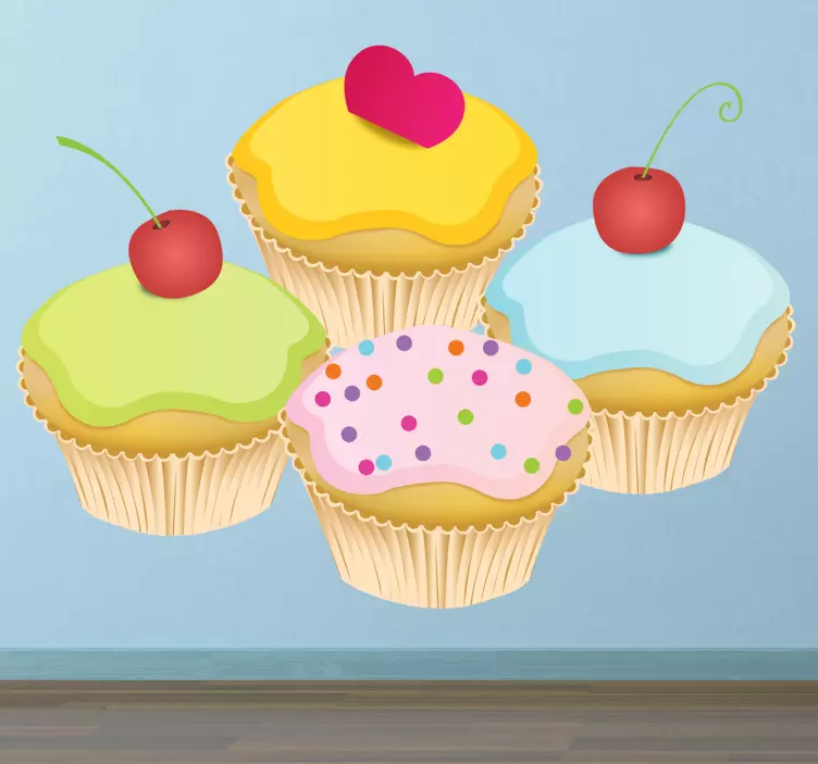Sticker decorativo quattro muffin - TenStickers