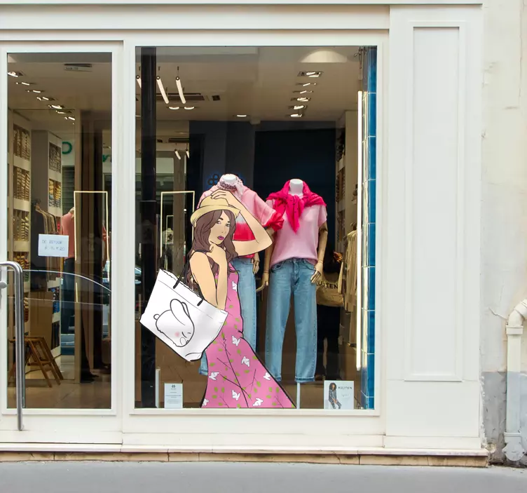 Sticker decorativo ragazza borsa fashion - TenStickers