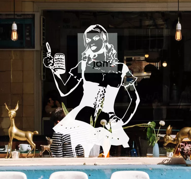 Sticker decorativo ragazza con birra - TenStickers