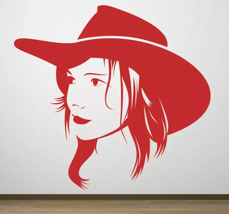 Sticker decorativo ragazza cowgirl - TenStickers