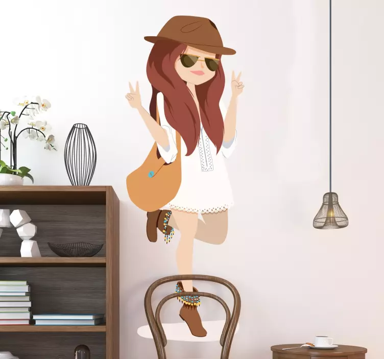 Sticker decorativo ragazza fancy - TenStickers