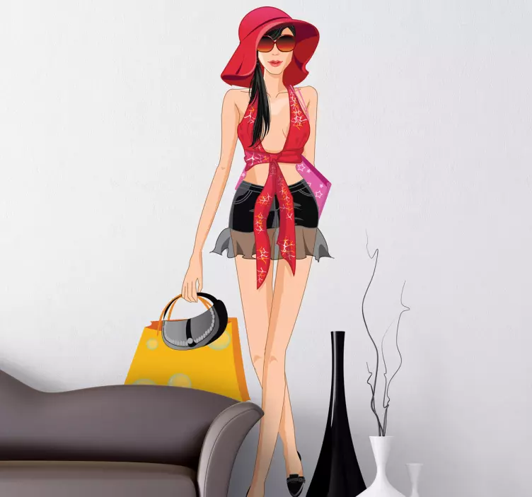 Sticker decorativo ragazza fashion 6 - TenStickers