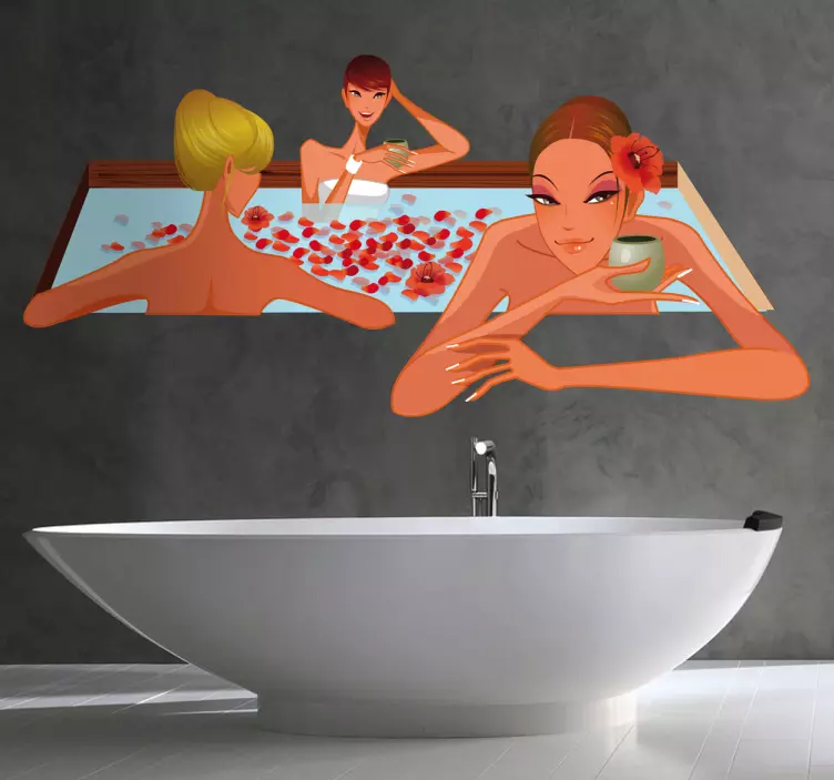 Sticker decorativo ragazze in jacuzzi - TenStickers