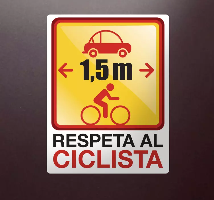 Sticker decorativo rispetta il ciclista - TenStickers