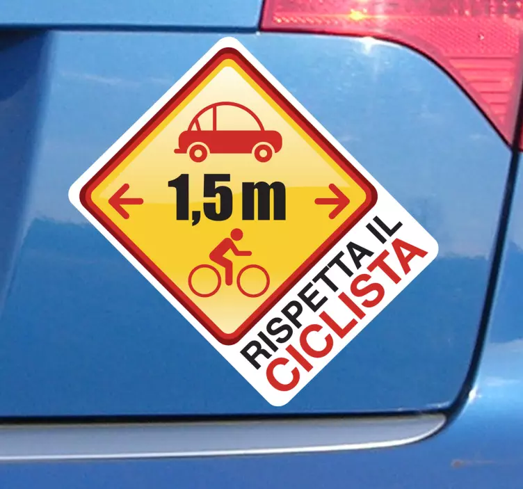 Sticker decorativo rispetto ciclista - TenStickers