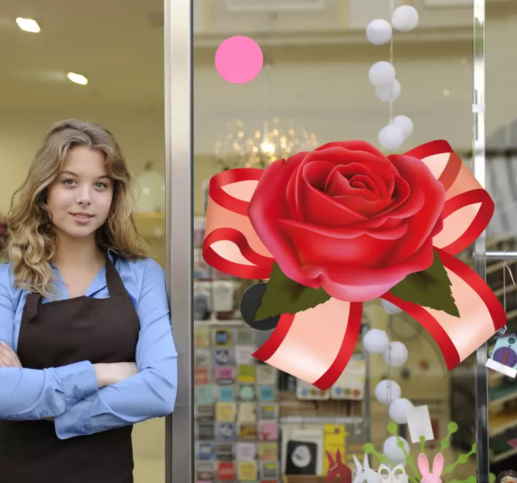 Sticker decorativo rosa con fiocco - TenStickers