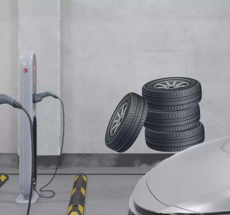 Sticker decorativo ruote impilate - TenStickers