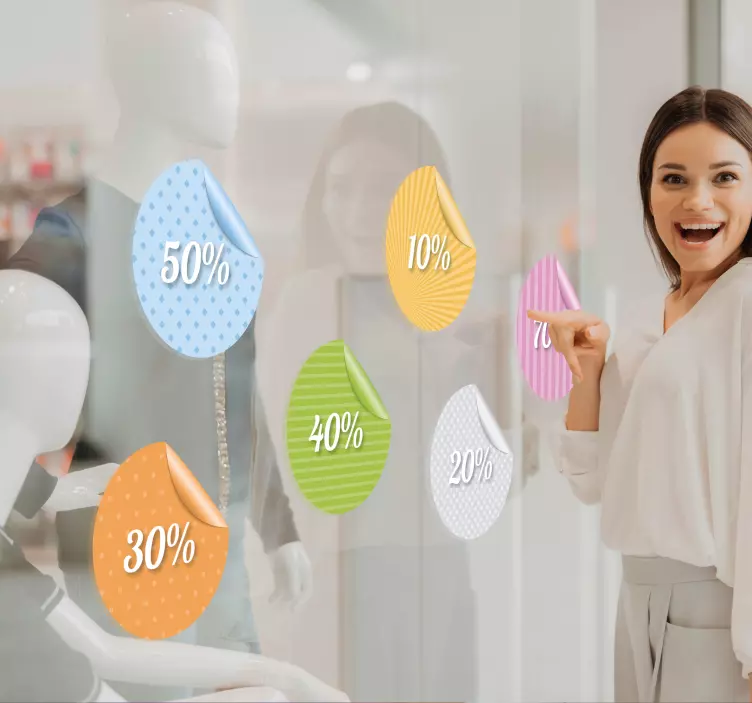 Vetrofania saldi set etichette - TenStickers