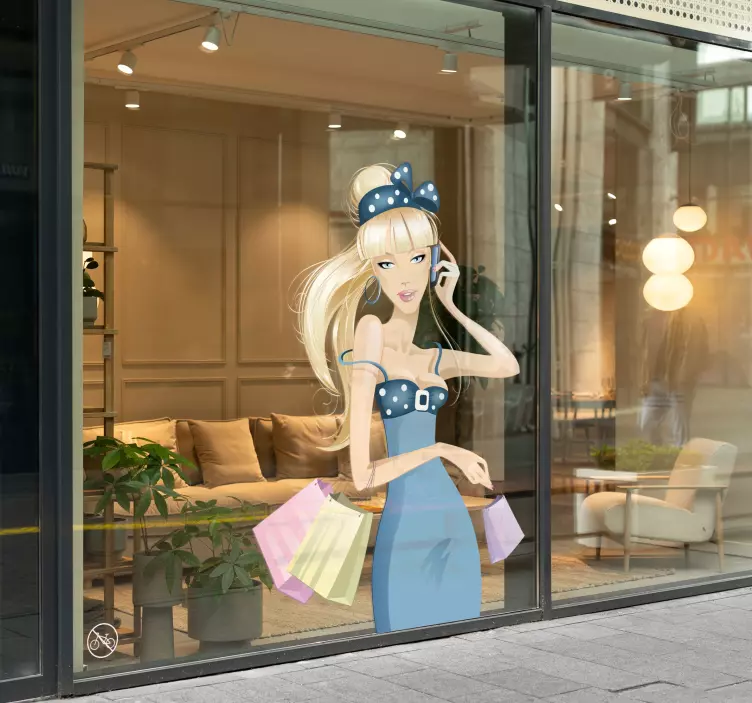 Sticker decorativo shopper al cellulare - TenStickers