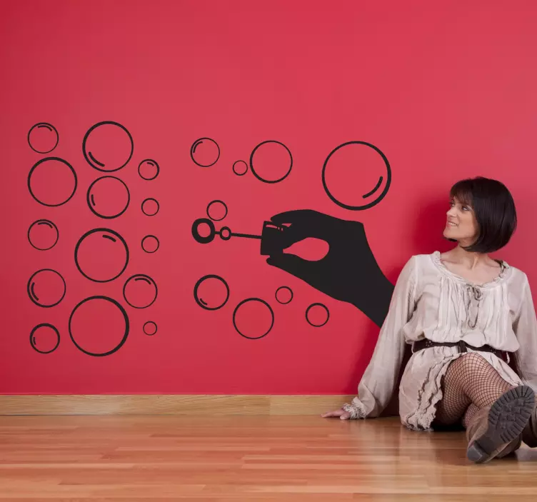 Sticker decorativo silhouette bolle di sapone - TenStickers