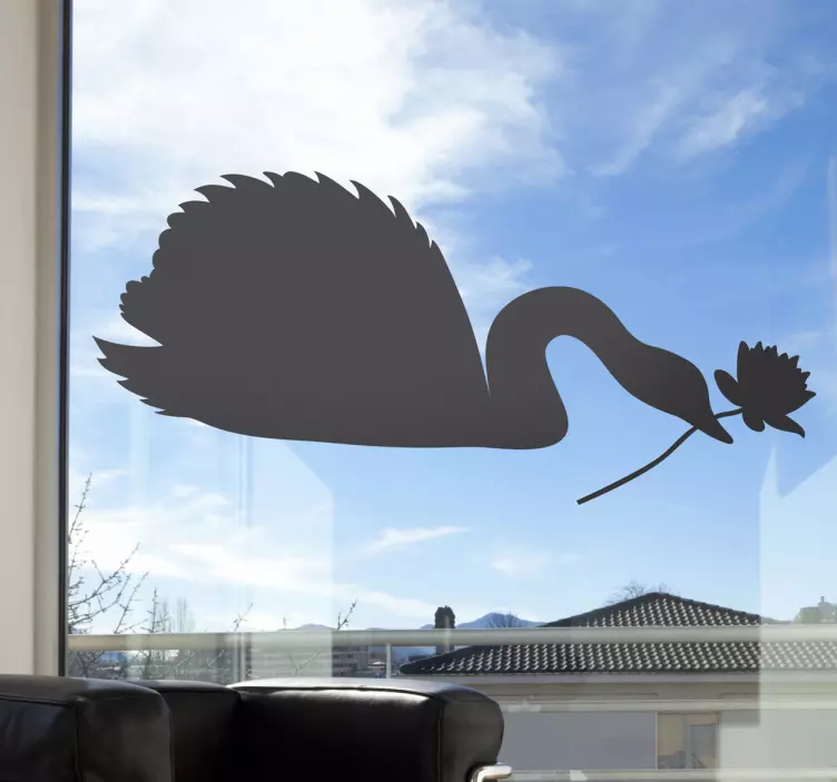 Sticker decorativo silhouette cigno - TenStickers