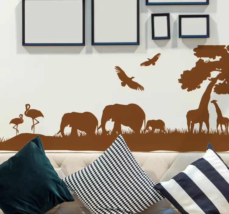 Sticker decorativo silhouette savana - TenStickers