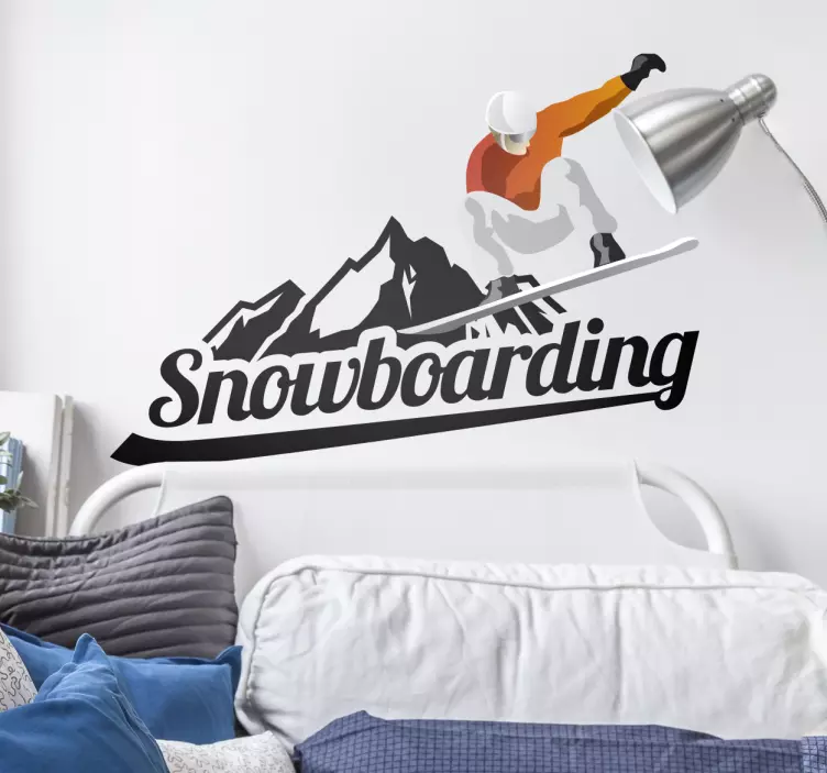 Sticker decorativo silhouette snowboard - TenStickers