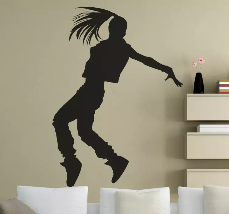 Sticker decorativo silhouette street dance - TenStickers